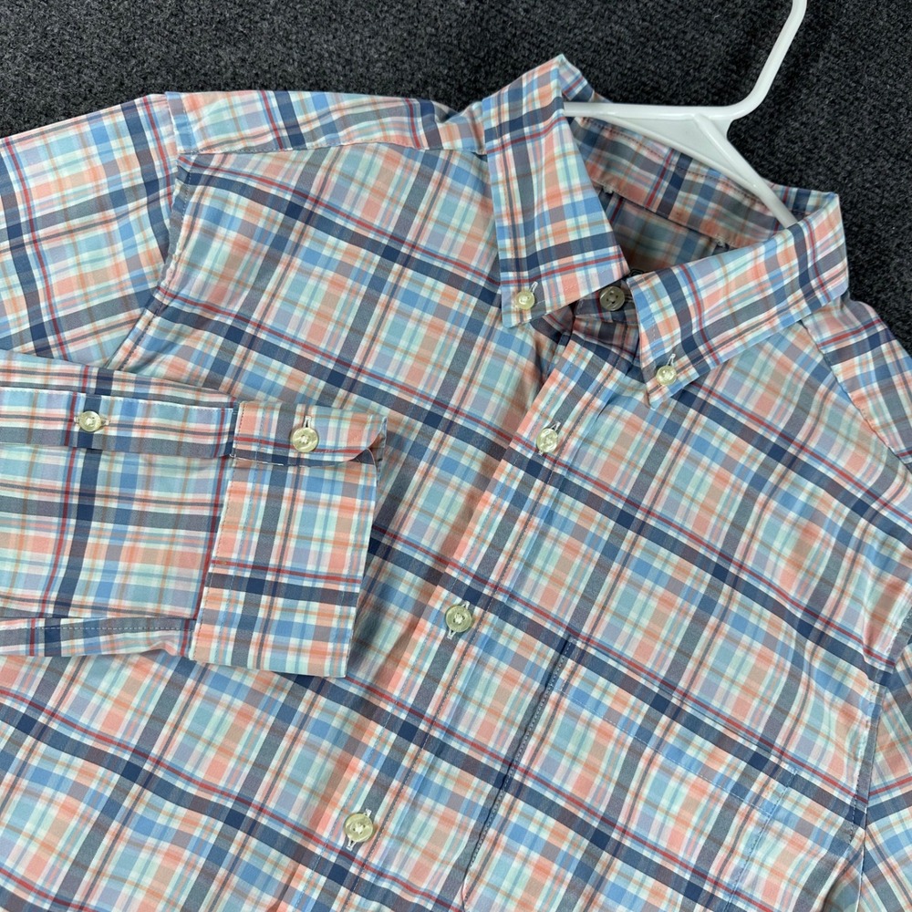 Vineyard Vines Button Down‎ Mens M Medium Blue Plaid OTG brrr Performance Shirt